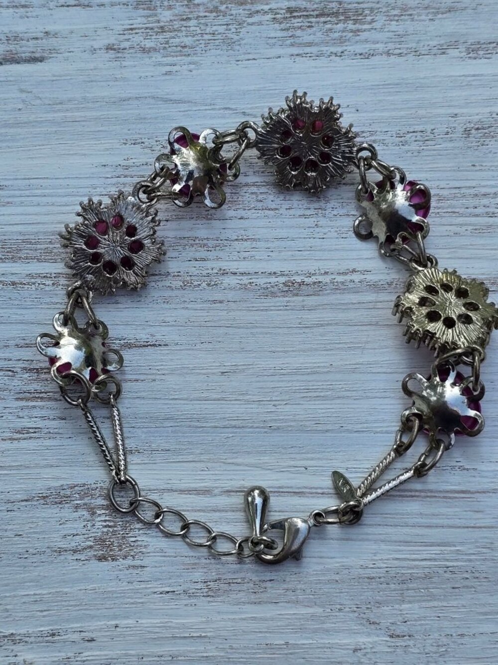 Vtg 90's Y2K Avon Metallic Frosted Pink Rose Nina Ricci Choker Bracelet 2 Pc Set - Picture 8 of 9